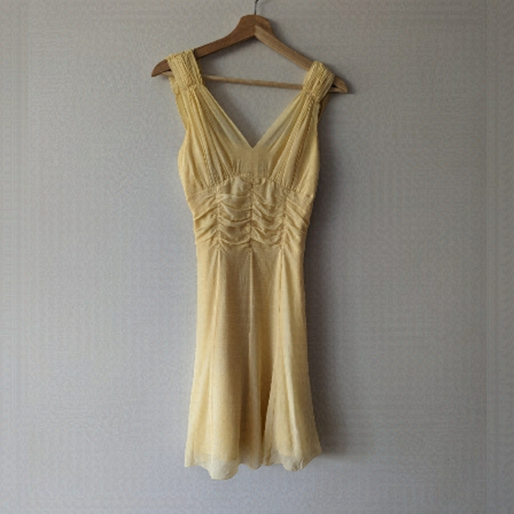 Beautiful pastel yellow silk summer dress by Sandra Angelozzi